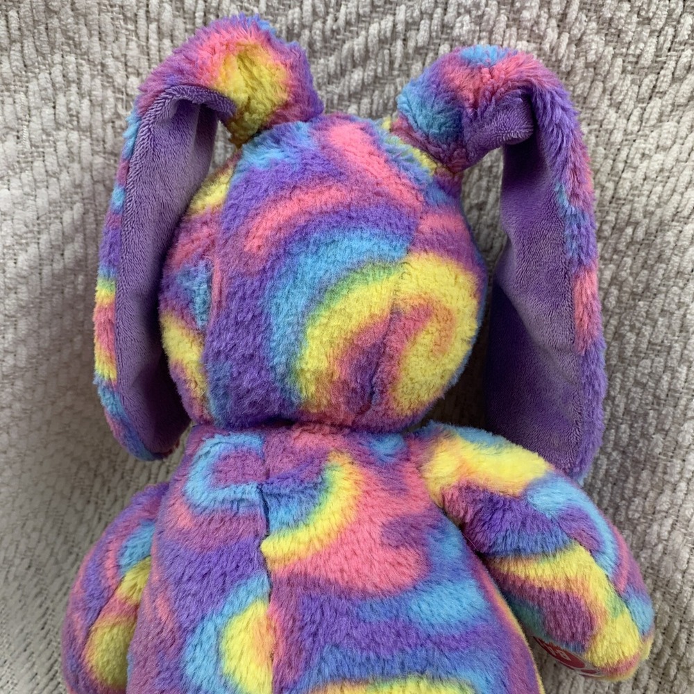 Build a Bear Bunny Rabbit Plush Stuffed Animal Rainbow Tie Dye Colorful‎ Pastel - Picture 12 of 14